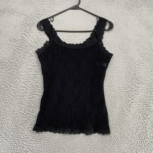 Hanky Panky Lace Tank Top Womens Medium Y2K Whimsigoth Floral Sheer Lingerie USA